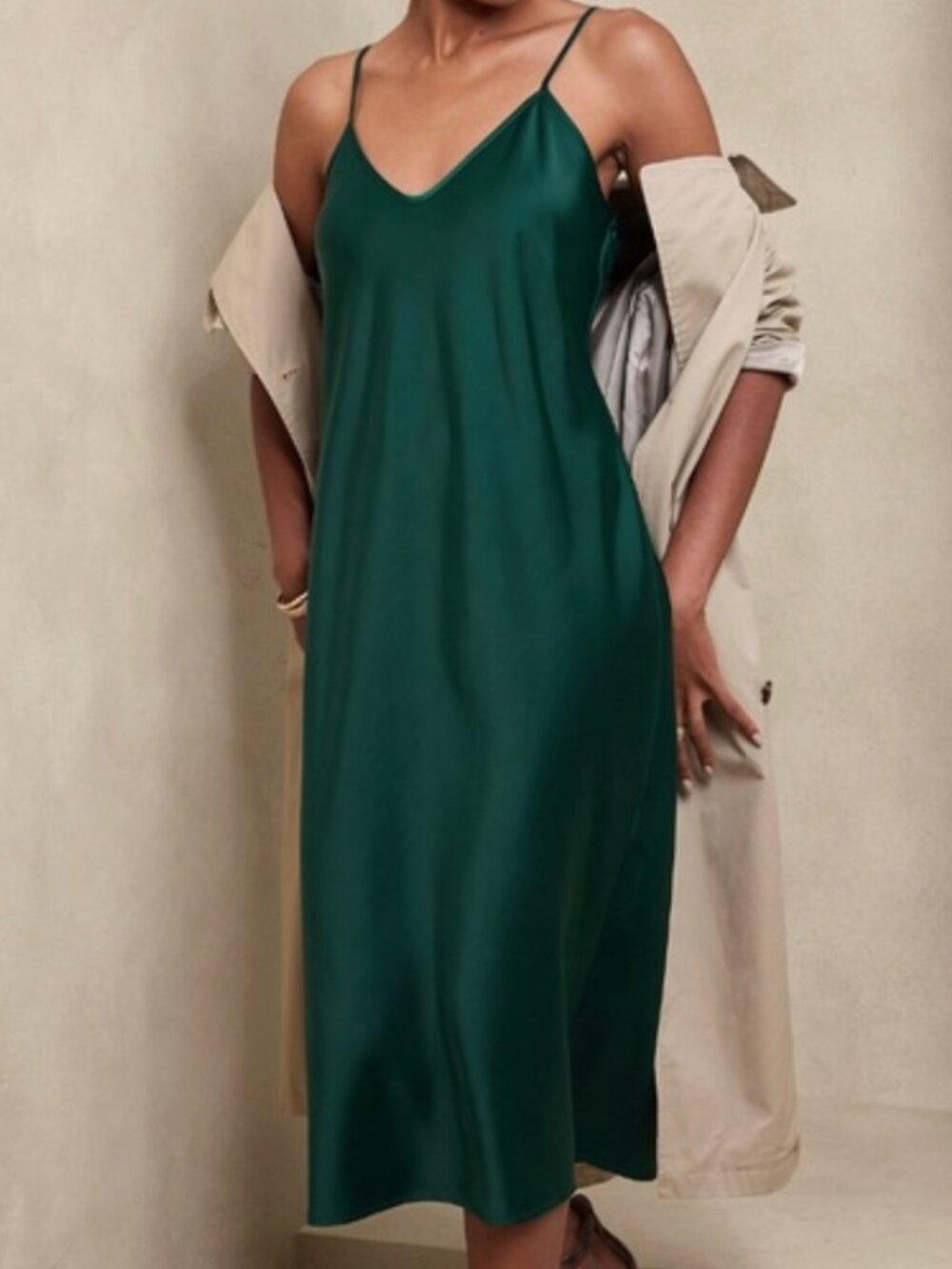 NWT Banana Republic Satin Green Dress